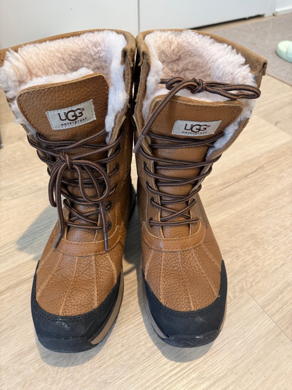 UGG Women's Waterproof Brown Winter Lace-Up Boots
